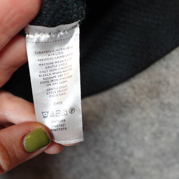 Ann Taylor Sweater Womens Large Tartan Plaid Knit Festive Holiday Soft Mock Neck - Picture 3 of 8